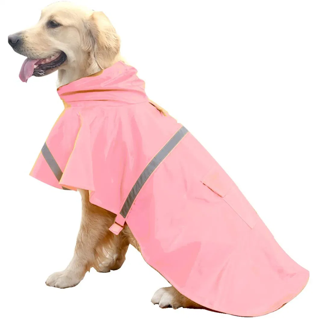 Dog Raincoat Adjustable Pet Water Proof Clothes Lightweight Rain Jacket Poncho Hoodies