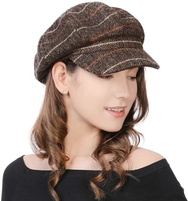 Мануфактурные коричневые шерстяные женские классические французские береты, стильные кепки газетчика художника, шляпа IVY