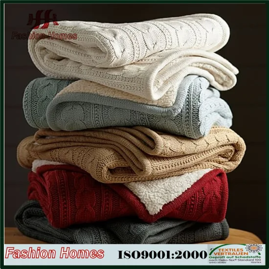 Новое зимнее популярное вязаное одеяло красного цвета для любых стран