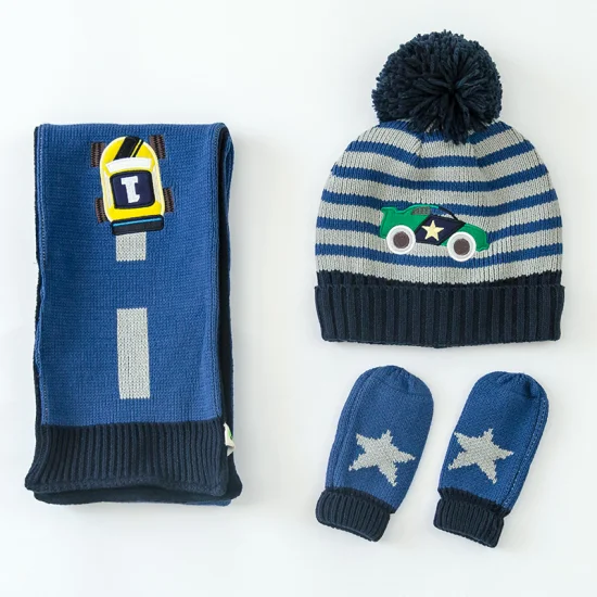 100% хлопок, модная детская шапка, шарф, перчатки, наборы